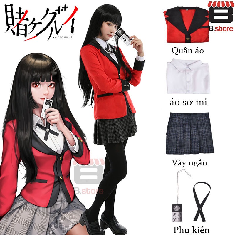 Bộ đồng phục hóa trang nhân vật Kakegurui Jabami Yumeko cho nữ