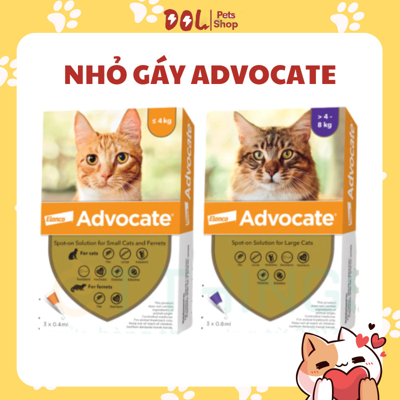 Nhỏ Gáy Advocate& Revolution Cho Mèo Ngăn Ngừa Ve, Rận&Bọ Chét