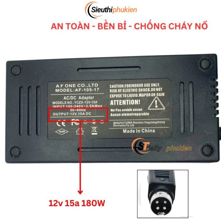 Adapter nguồn 12v 5A 7.5a 10A 15A chân 4 pin mạch xịn - Bảo hành 1 năm , nguồn 12v 4 pin