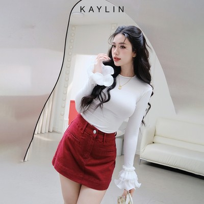 Chân váy JEAN KAYLIN form Basic phối túi chất vải denim dầy dặn phong cách - N2390