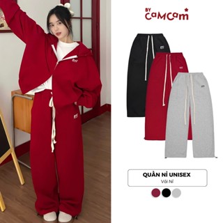 Quần Nỉ Bycamcam Unisex Ống Rộng Nam Nữ Có Dây Rút Thu Đông. QTD035