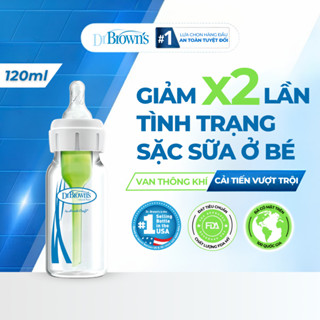 Bình Sữa Dr.Brown's Cổ Hẹp 120ml Nhựa PP Options Plus Tách Set