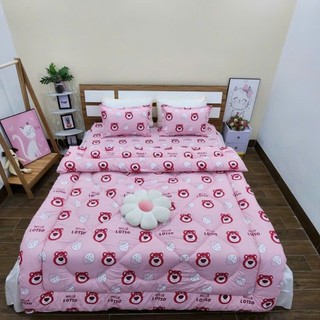 HOTHOT Set 5 món Chăn phao ga gối poly nhập