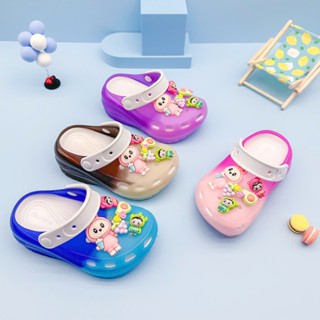  Dép sục cho bé- Dép cross Phát Sáng đính charm LaBuBu ngộ nghĩnh thời trang chống trơn trượt cho bé gái S29 