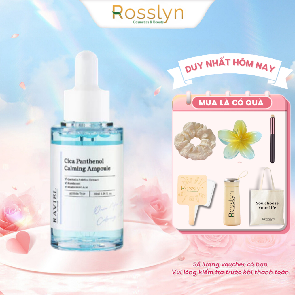 Serum Giảm Mụn Và Phục Hồi Da RAVIEL Cica Panthenol 5% Calming 30ml