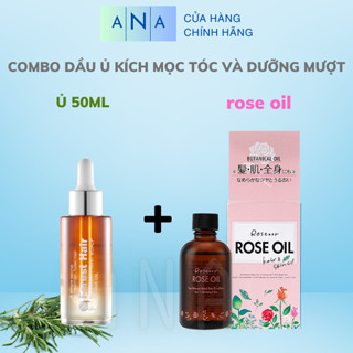 [SĂN SALE] Combo Dầu dưỡng Rose Oil Botanical Nhật Bản và Dầu ủ Forest Hair Rosemary Oil siêu phục hồi và kích mọc tóc