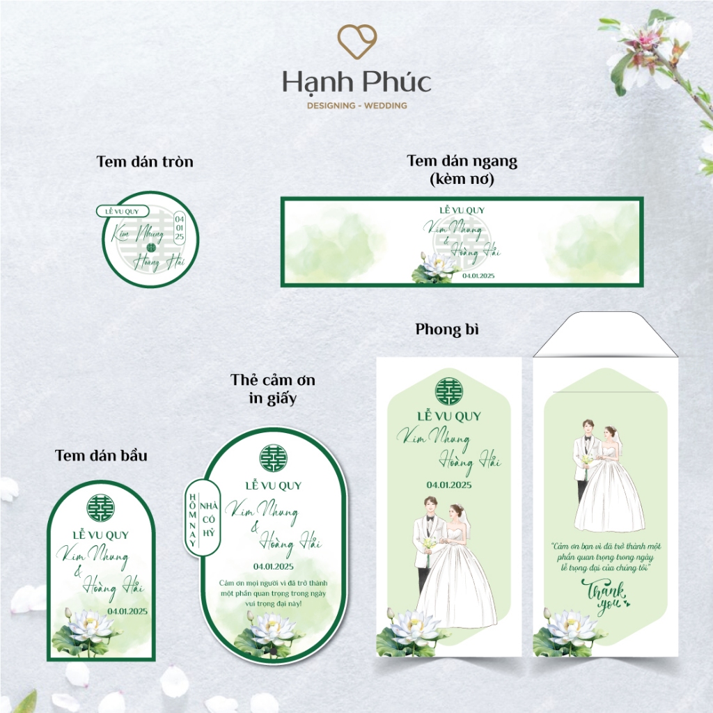 Bộ thẻ cảm ơn + Tem dán nước suối - Nhiều mẫu lựa chọn