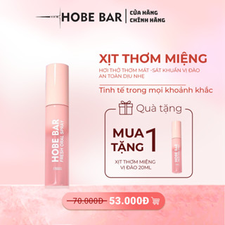 [Mua 1 Tặng 1] Xịt Thơm Miệng HOBEBAR Hương Đào Loại Bỏ Vi Khuẩn Gây Mùi Sạch Miệng Thơm Tức Thì Giữ Mùi Lâu Chai 20ml