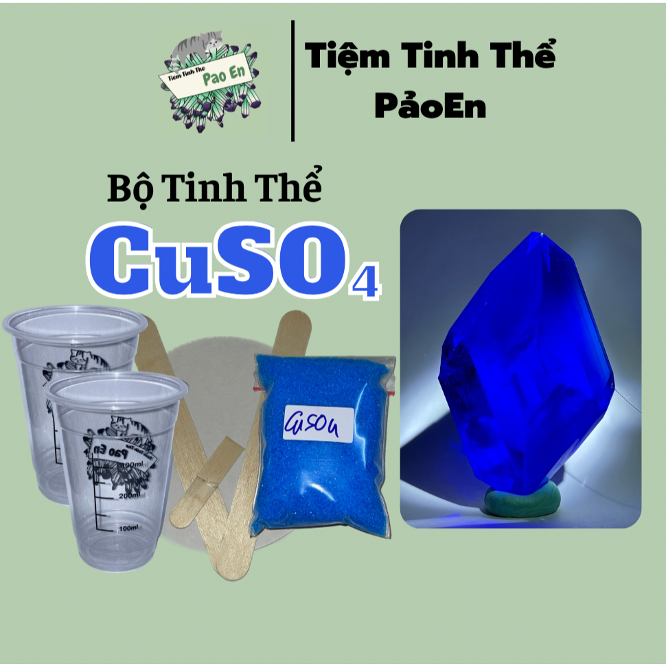   CuSO4  Bộ dụng cụ nuôi tinh thể   có giấy hướng dẫn   