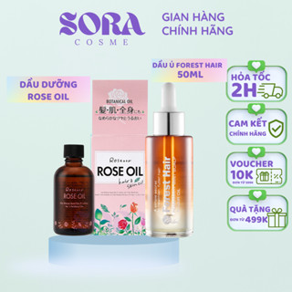 [SĂN SALE] Combo Dầu dưỡng Rose Oil Botanical Nhật Bản và Dầu ủ Forest Hair Rosemary Oil siêu phục hồi và kích mọc tóc