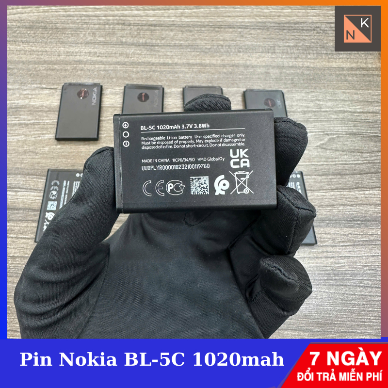 Pin BL-5C 1020mah Zin bóc máy cho điện thoại 110 4G / 210 4G / 105 4G / 150 / 105 / 2730 / 1110i