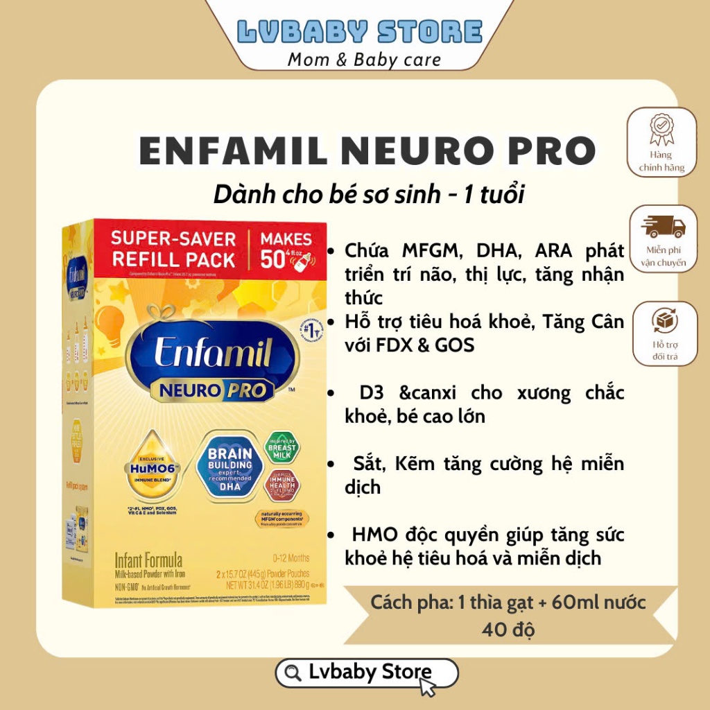 Sữa công thức Enfamil Neuro Pro ( 0-12m) 890g