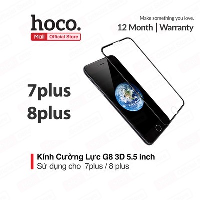 Kính cường lực 3D Hoco G8 cho ip 7Plus / 8Plus full màn hình chống bám vân tay độ trong suốt cao