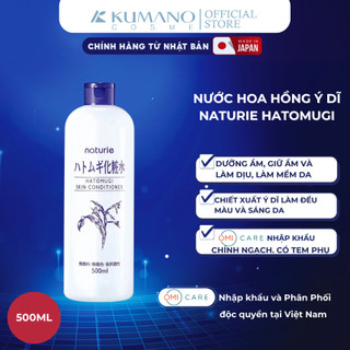  Nước Hoa Hồng Ý Dĩ Naturie Hatomugi 500ml Cấp Ẩm Giữ Ẩm Dưỡng Sáng Dịu Nhẹ An Toàn Cho Da Nhạy Cảm 