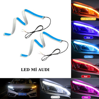 Bộ 2 dây led mí dẻo 30cm 45cm 60cm lắp xi nhan chạy đuổi kiểu Audi, demi cho xe máy, ô tô - DC 12v chống nước