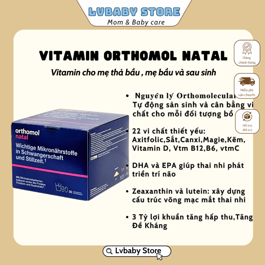 Bổ bầu và sau sinh Orthomol Natal [Hàng Nội Địa Đức Bay Air - Đủ Bill]