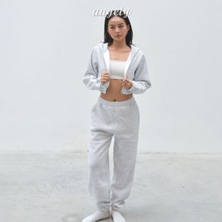  Set bộ nỉ Hoodie Zip Croptop và Quần Jogger Dài Augety Studio  Có tách lẻ  
