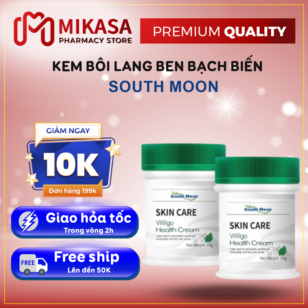 Kem SOUTH MOON Lang Beng, Đốm Trắng, Giảm Bong Tróc, Điều Hòa Sắc Tố Da, Kem Bôi Tan Bạch Biến SOUTH MOON