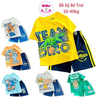 [11-40kg] Bộ cộc tay bé trai chất thun cotton mền mịn-thoáng Mát.Quần Áo Trẻ Em Mùa Hè in hình Hot trend đẹp