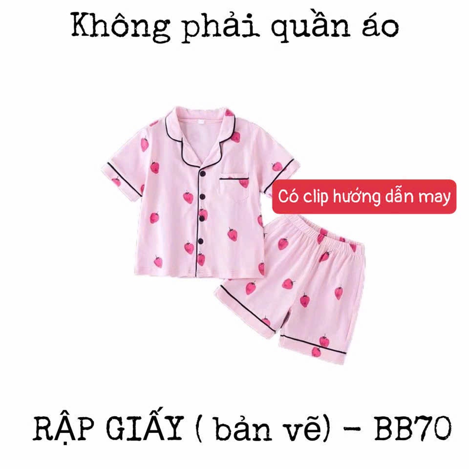 RG856_Rập giấy may bộ pijama trẻ em