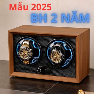 Mẫu 2025 Hộp xoay đồng hồ cơ 2 xoay SKW166 bằng gỗ cao cấp sang trọng mẫu mới bảo hành 2 năm