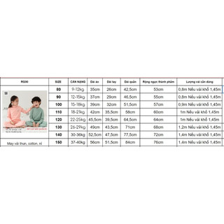 RG90_ Rập giấy may bộ đồ thun cho bé