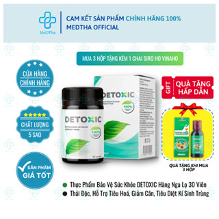 Viên Uống Diệt Ký Sinh Trùng Detoxic Hàng Nga - Thải Độc Cơ Thể, Ngừa Hôi Miệng, Tăng Sức Đề Kháng (Lọ 20 VIên)