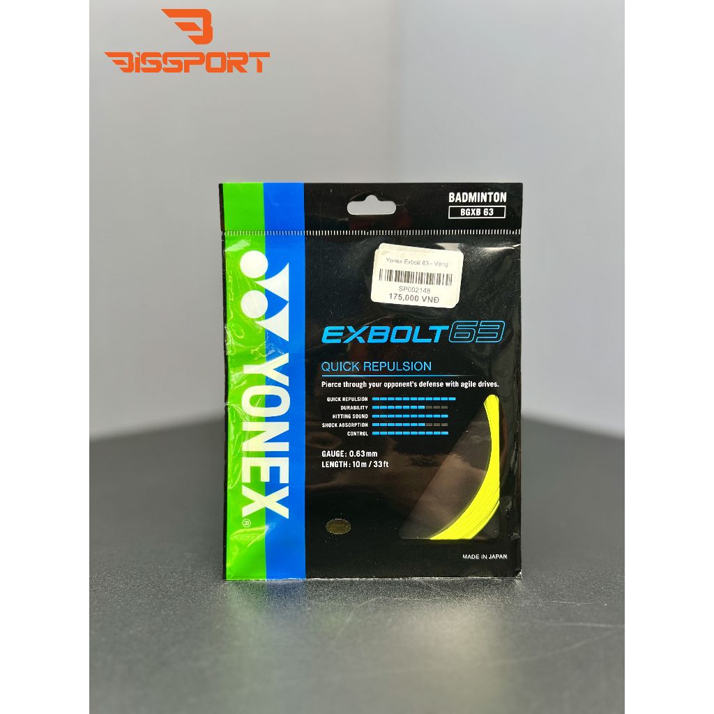 Lưới Căng Vợt Cầu Lông Yonex Chính Hãng EXBOLT 63 - Siêu Trợ Lực