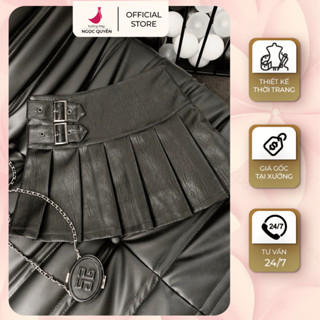  Chân Váy Da Xếp Li Phối 2 Đai Siêu Xinh Thời Trang Nữ Phong Cách Cá Tính | XƯỞNG MAY NGỌC QUYÊN 