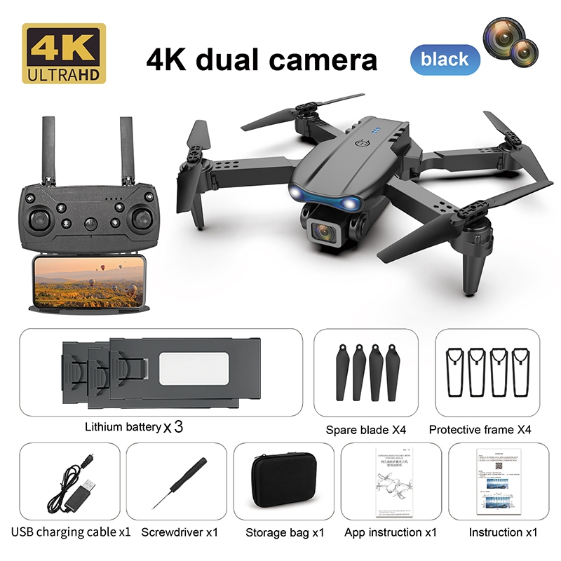 Máy Bay Flycam E99 pro,Drone Cuộn 360°,camera kép HD,Chụp ảnh bằng cử chỉ,Kết nối ứng dụng | BigBuy360 - bigbuy360.vn