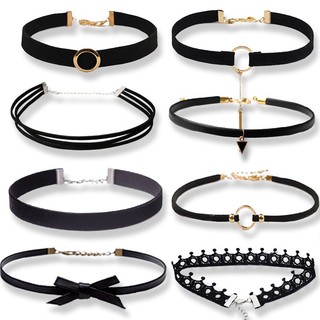 Choker cổ đính hạt nơ chuông