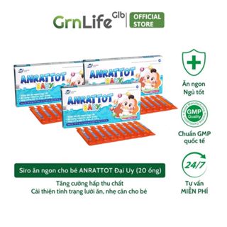 Combo 3 hộp Siro ăn ngon cho bé GrnLife Anrattot Baby - Bổ sung Vitamin, Acid amin giúp tăng cường hấp thu, ngủ ngon