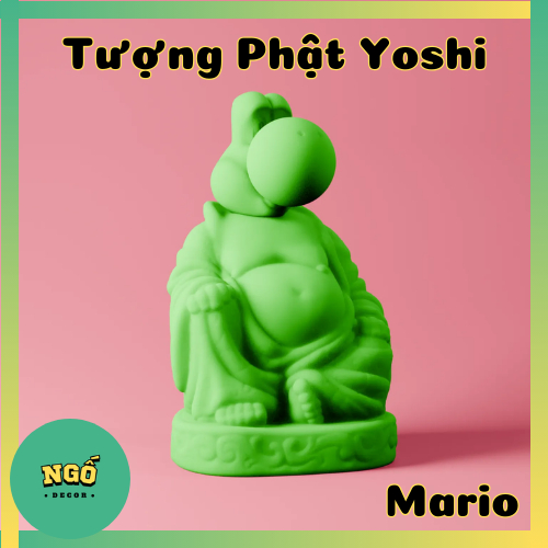 Tượng Phật Yoshi Mario Buddha Trang Trí Độc Đáo - Quà Tặng Hài Hước | Ngố Decor