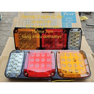  Đèn hậu xe tải đèn hậu led 3 ngăn to KT ngang 41x 15x7cm  SD 2002  