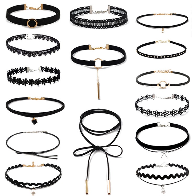 Choker cổ đính hạt nơ chuông