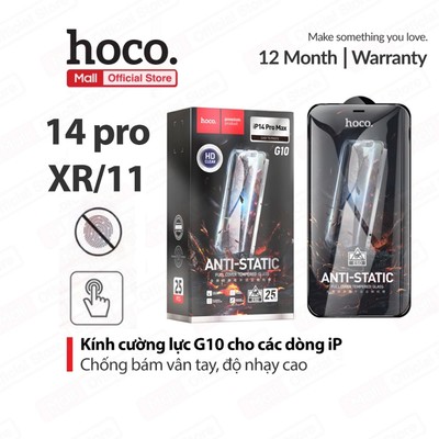 Kính cường lực Hoco G10 chống bám vân tay, bảo vệ màn hình điện thoại XR/11/14 promax