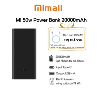  Pin Sạc Dự Phòng Xiaomi Redmi Power Bank 20000 mAh 50W - Hàng Chính hãng - Bảo hành 12 tháng 