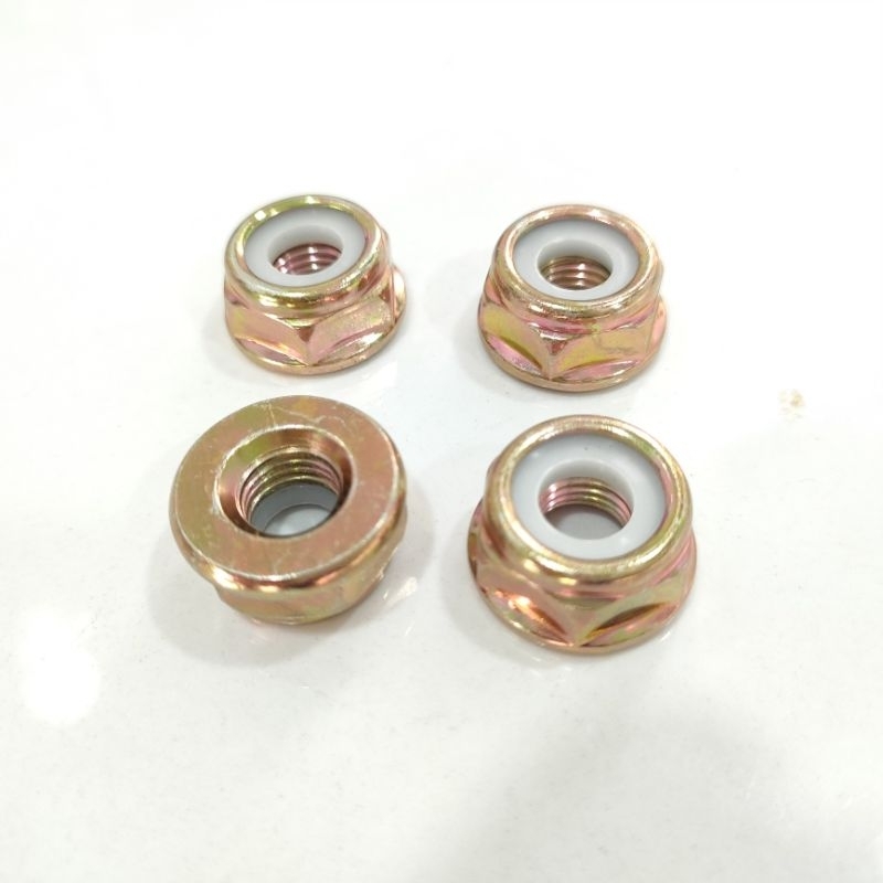 4 Bu Lông, Ốc Bắt Lưỡi Dao, Con Tán Đầu Bò Máy Cắt Cỏ Loại Ren Ngược 10mm