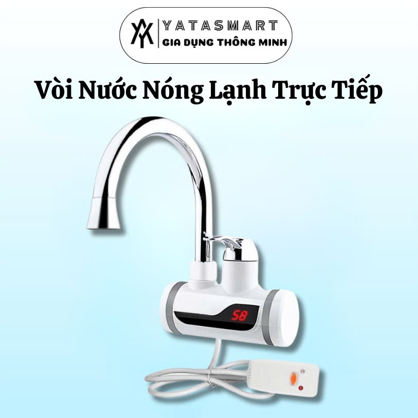 Máy Nước Nóng Lạnh Lắp Đặt Tại Vòi Làm Nóng Trực Tiếp Nhanh, Cảm Biến Chống Giật An Toàn, BH 12tháng