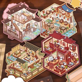 Bộ dán Sticker 3D size S,MiniScape 3D, Đồ chơi giảm stress căng thẳng, Bộ dán cảnh quan 3D trang trí mô hình,Sổ Lưu Niệm