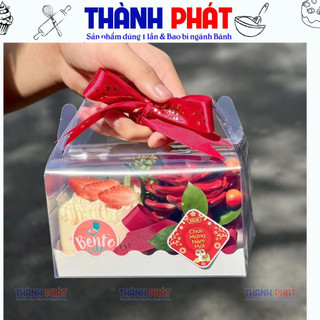  10 Hộp mica cuộn nhỏ trong suốt đựng 2 ly mousse -  hộp mica đựng bánh khúc cây giáng sinh - hộp bánh cuộn buche noel 