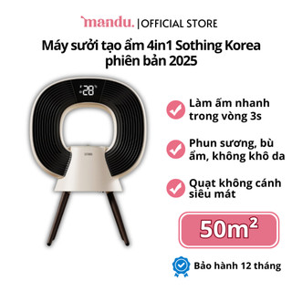  Máy sưởi gốm 4in1 Hàn Quốc Sothing phun sương tạo ẩm làm ấm nhanh quạt không cánh siêu mát 