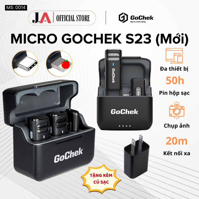  Mic Thu Âm Không Dây Gochek S23 Chính Hãng Phiên Bản Mới Nhất Lọc Tạp Âm Giảm Ồn Bảo Hành 12 Tháng J.A OFFICIAL 