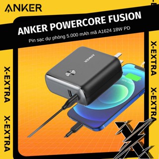 Pin sạc dự phòng kiêm củ sạc nhanh ANKER Powercore Fusion 5.000 mAh mã A1624 18W PD, 10.000mAh Type C - A1623 20W PD