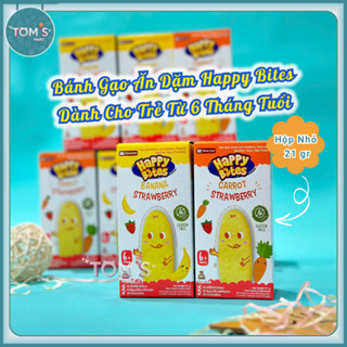 Bánh Gạo Ăn Dặm Cho Bé 6 Tháng Tuổi, Bánh Gạo Ăn Dặm Happy Bites 21g, Xuất xứ Thái Lan - Date xa