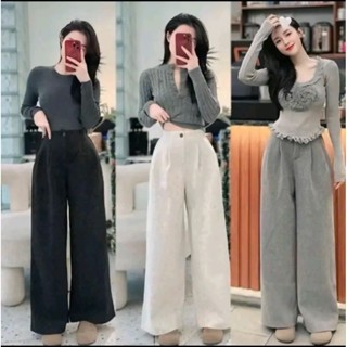 Quần Suông Nữ Chất Vải Dạ Ép Mềm Dày Dặn cạp khoá lưng chun M16