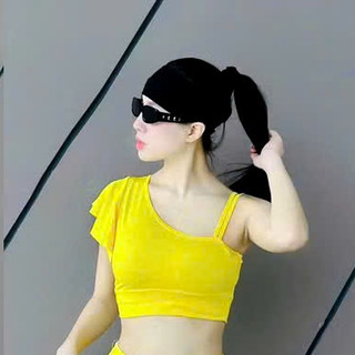  Áo vai lệch  dây 1 bên vai ,áo có đệm thích hợp tập gym yoga aerobic nhảy hiện đại 