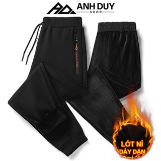 Quần Jogger Nỉ Nam Nữ Lót Nhung Dày Dặn Giữ Ấm Mùa Đông Phong Cách Thể Thao ANH DUY SHOP JG102