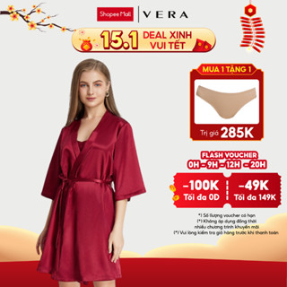 Áo khoác Kimono nữ Vera satin trơn cuốn hút sang chảnh mịn mát - V0578