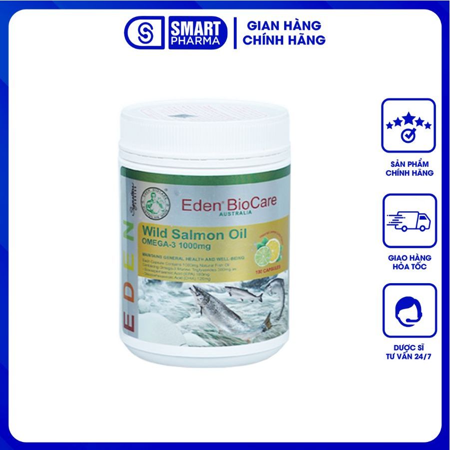 Viên uống Eden BioCare Omega 3 Salmon Oil Fruity từ dầu cá hồi (Hộp 180 viên)